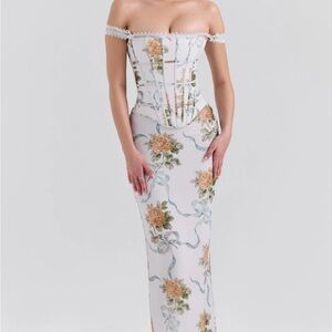 House of cb Isis Floral Corset Dress, NWOT